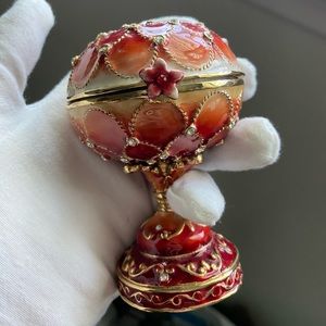 Flower Musical Egg Jewelry Holder